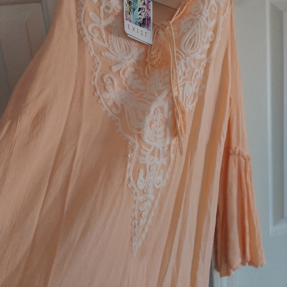 Exist Apricot Boho Cold Shoulder Beach Coverup S - Picture 6 of 12
